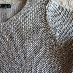 Damen - Strick - Pullover mit Glitzereffekt, Gr. S bzw. ca. Gr. 36, Esmara, grau Bild 2