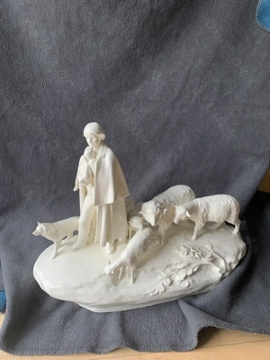 Royal Dux Eichler Große Keramikfiguren Gruppe Schäfer