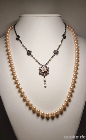 Altes Collier | Vintage Kette | Nachlass | Perlen und Blüten