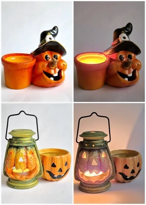 Halloween-Deko Kürbis Windlicht mit Blumentöpfchen je 2 Euro