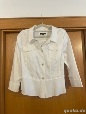 Weiße Stoffjacke Jeansjacke von Comma, Größe 46