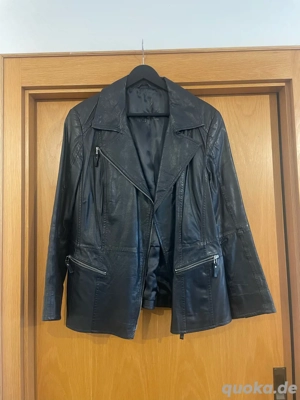 Schwarze Lederjacke von Samoon by Gerry Weber, Größe 44