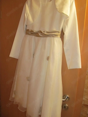 Kommunionkleid mit Bolero Gr. 146, evtl. dazu Schuhe Gr. 34 und Haarschmuck