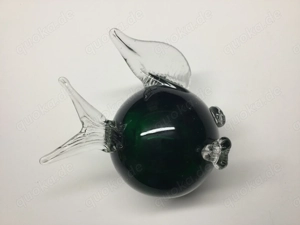 Murano Glas Kunst Figur Fisch Grün  Bild 3