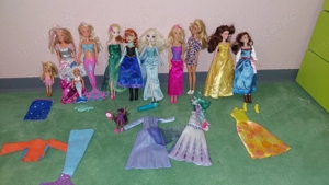 Barbie Puppen 9+4 er Set mit pinkem Cabrio