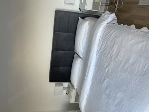 Dunkelgraues Boxspringbett 160x200cm