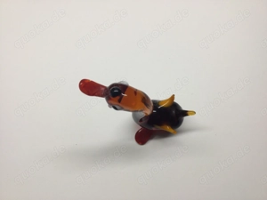 Murano Glas Kunst Figur Gans Orange Vintage Bild 3