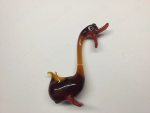 Murano Glas Kunst Figur Gans Orange Vintage