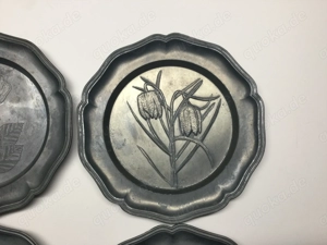 Sparkasse Sammler Zink Wandteller Set Blumenmotive Bild 3
