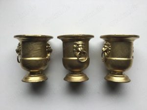 Zinn Krug Set Vergoldet mit Löwen Relief 