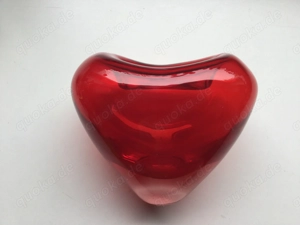 Murano Glas Vase in Herzform Vintage Rot Bild 3