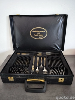 2x Vergoldetes Solingen Besteck-Set   23 24 Karat, vollständig