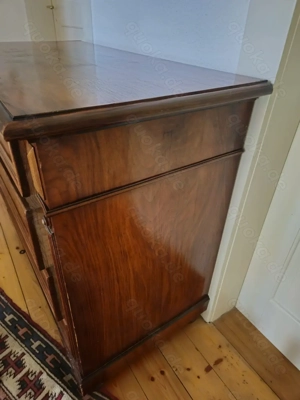 gut erhaltene antike Kommode, Gründerzeit, Nussbaum Bild 4