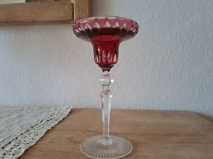 Kristallglas-Kerzenleuchter rot