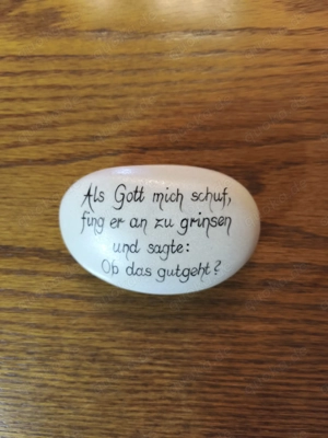 Keramik Stein mit Spruch 