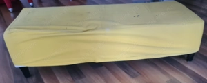 Gelbes Sofa   Sitzbank mit Stoffbezug   bequem, gebraucht
