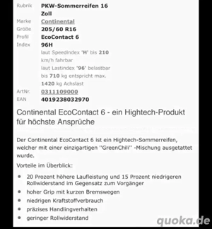 sommerreifen NEU Continental Eco Contact 6 4x  Bild 3