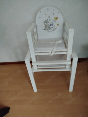 Kombihochstuhl, Holz, weiß 