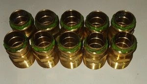 10x Sudo 22x1"AG Übergangsnippel Übergangsstück. Rotguss.