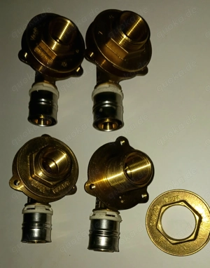 Wandscheiben 4x Fränkische Alpex F50 20x1 2"Winkel Wanddurchführung 90 Grad. Verschraubung 