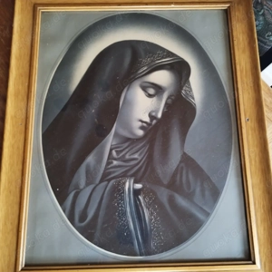 Weinende Madonna Bild sehr Alt aus Nachlass