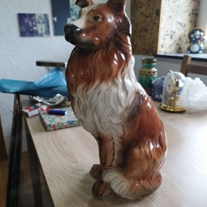 Keramik Hund Collie aus Erbmasse