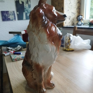 Keramik Hund Collie aus Erbmasse Bild 2