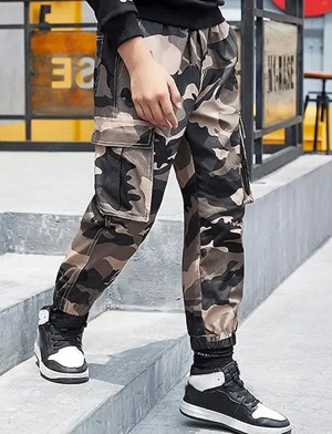 Cargo Hose Jungen Camouflage Freizeithose Jogginghose 160 Bild 9