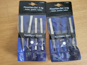 Pinzetten, Pinzetten- Set , 4 Stück im Set, neu