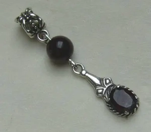 Granatanhänger, 925 Silber