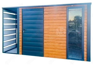 Gartenhaus Gartenschuppen 3x3m + Überdachung 0,7m Garage Fahrradschuppen GP418