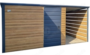 Gartenhaus Gartenschuppen 3x2m + Überdachung 1,5m Garage Fahrradunterstand Gerätehaus ID1000