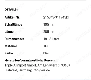 Eis.de U förmiger Doppeldildo blau