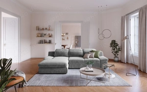 Ecksofa COTTA Lorena Ecksofa  Steel    mit Schlaffunktion & Bettkasten