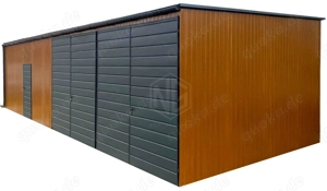 Blechgarage 12x6m Metallgarage Fertiggarage Stahlgarage Doppelgarage GP611