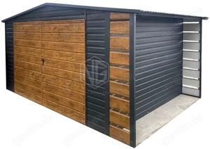 Gartenhaus - Gartenschuppen 4x3m Metallgarage Fertiggarage Anthrazit GP603