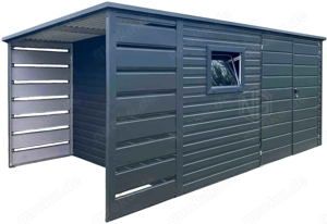 Gartenhaus Gartenschuppen 4x2,5m 1m Werkzeugschuppen Kleines Gartenhaus GP567