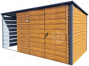 Gartenhaus - Gartenschuppen 3,5x2m + Überdachung 1,5m Fahrradschuppen ID971