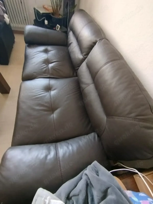 Ledersofa 2,5 Sitzer und Sessel 
