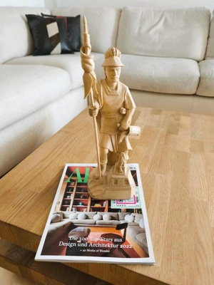 Heiliger Florian geschnitze Holzfigur EU Naturholz 37cm Unikat