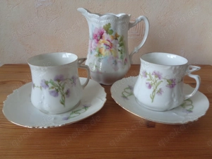 Zwei Mokka Tasse und eine Milchkanne  Porzellan Antik