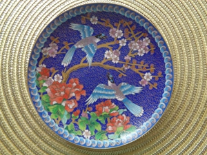Teller Messing Cloisonne Cina oder Japan