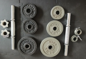 Zwei Kurzhanteln + Gewichte