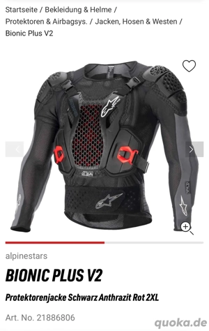 Motorrad Alpinestar Protektoren Jacke XXL