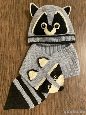 Mütze und Schal " Waschbär"