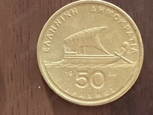 Münze Münzen Umlaufmünze Griechenland 50 Drachmen 1988