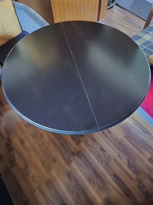 Runder, Oval erweiterbarer Esstisch Schwarz