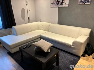 beige Ledersofa