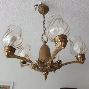 Alter Messingkronleuchter massiv, 5-armig, sehr dekorativ