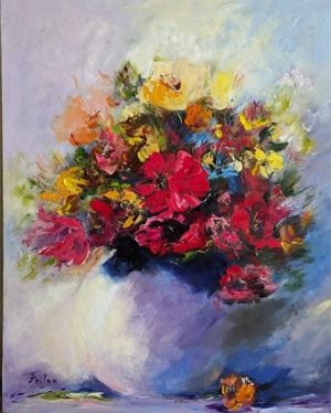 Original Ölgemälde Holzplatte 50 40 